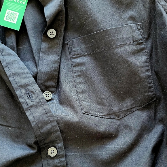 NWT - GAP black cotton shirt dress with belt - Picture 3 of 4